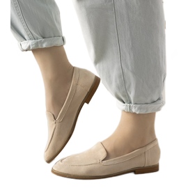Beige Downtown-Loafer mit flachen Absätzen