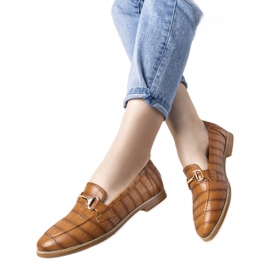 Camel Loafer im Vinceza Krokodilledermuster braun