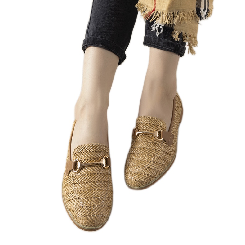 Camel Loafer mit Leone-Schnalle braun