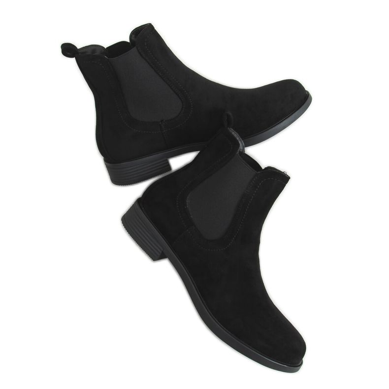 Klassische schwarze Chelsea Boots für Damen MR-9 Black