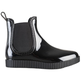 SHELOVET Lackierte Galoschen auf der Plattform schwarz