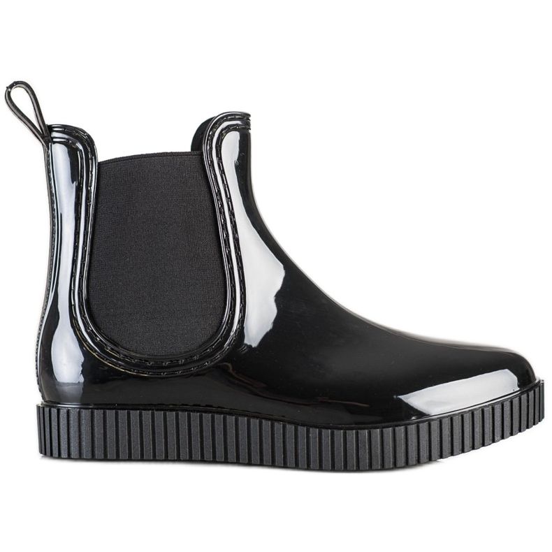 SHELOVET Lackierte Galoschen auf der Plattform schwarz