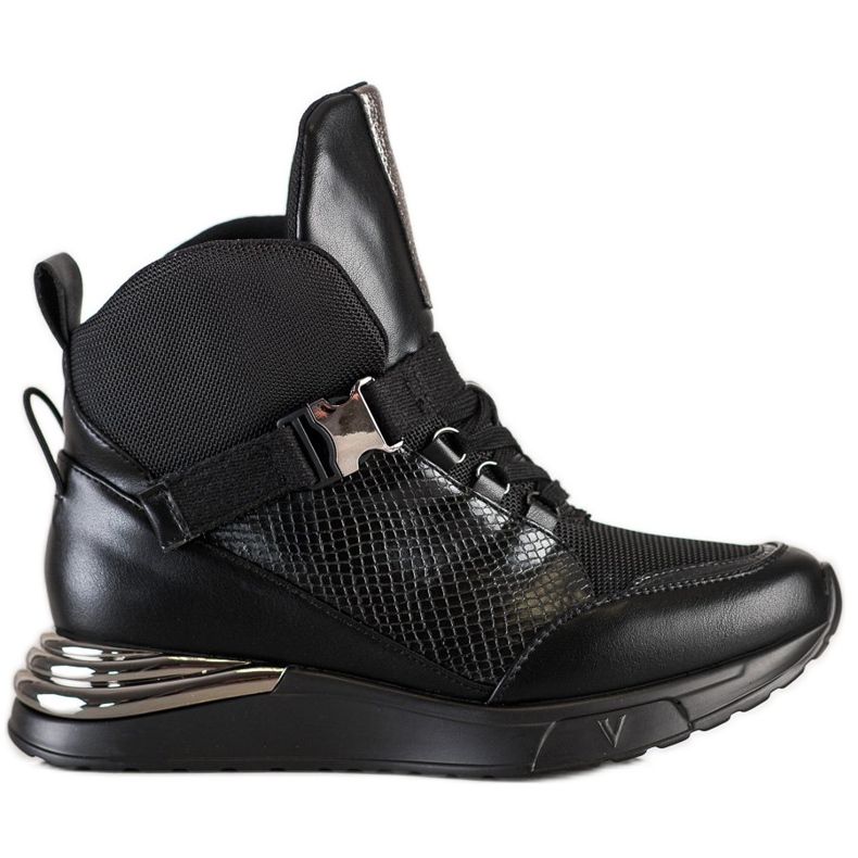High-Top-Sneaker mit VINCEZA-Schnalle schwarz