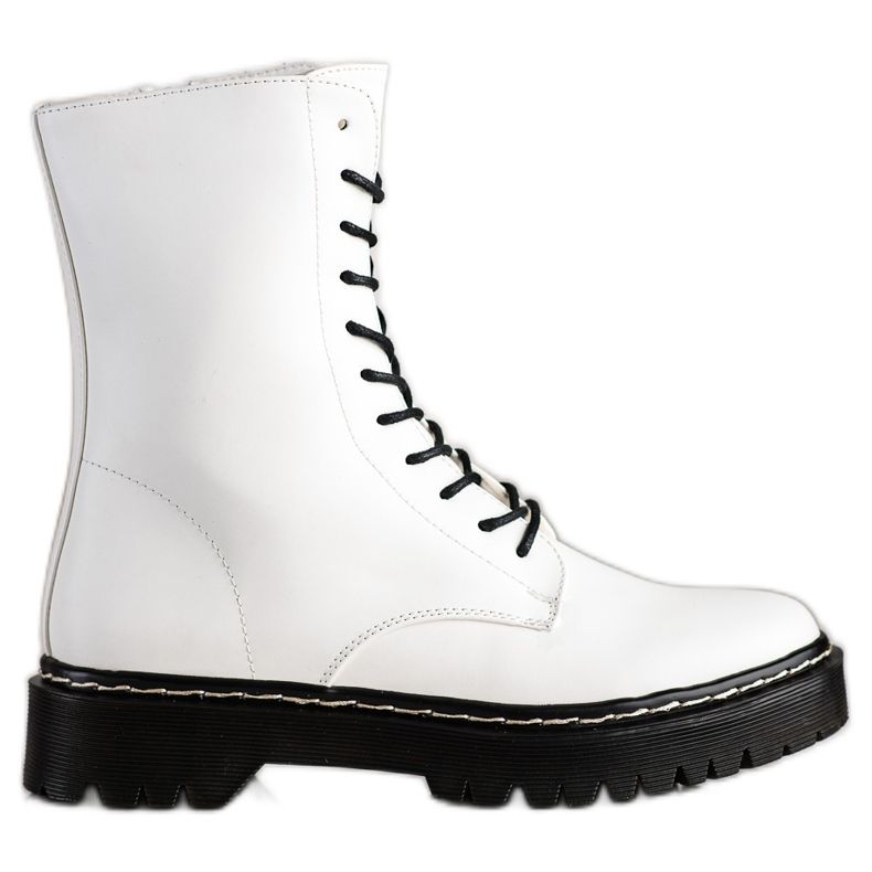 S. BARSKI Schnürstiefel auf der S.BARSKI Plattform weiß