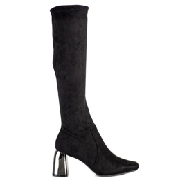 M.Daszyński Stylische Stiefel mit hohen Absätzen schwarz