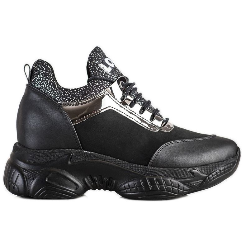 SHELOVET Modische Keilsneakers Love schwarz