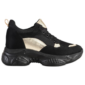 SHELOVET Bequeme Sneakers in SCHWARZ und GOLD golden