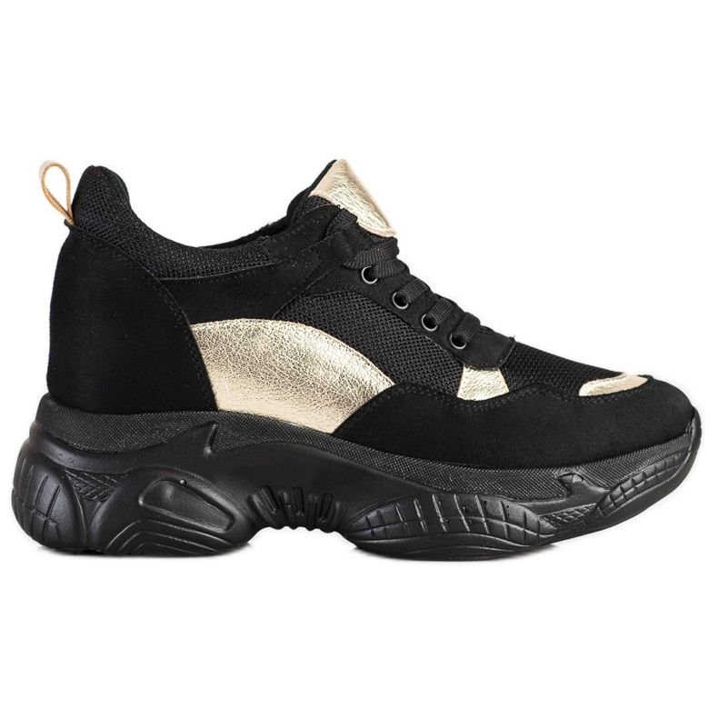 SHELOVET Bequeme Sneakers in SCHWARZ und GOLD golden