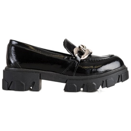 SHELOVET Lackierte Mode-Loafer schwarz