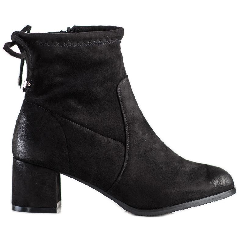 SHELOVET Schwarze Stiefel aus Wildleder