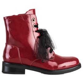 Elegante VINCEZA Schnürstiefel rot