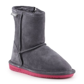 BearPaw Emma Kleinkind Zipper 608TZ-903 Charcoal Pomberry Winterstiefel grau