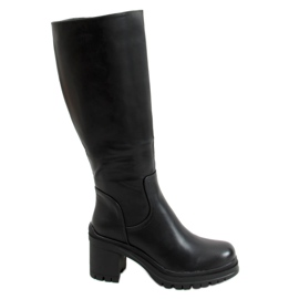 Schwarze Stiefel mit hohen Absätzen 8998-15 Schwarz