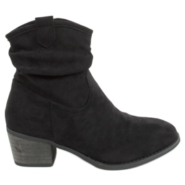 Schwarze Stiefel mit niedrigem Absatz Z1165 Schwarz