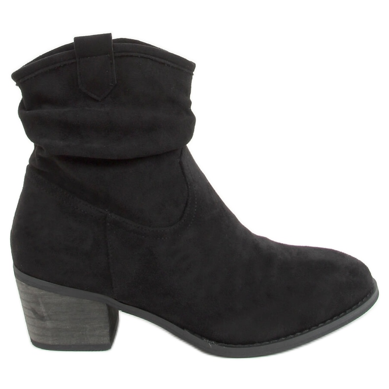 Schwarze Stiefel mit niedrigem Absatz Z1165 Schwarz