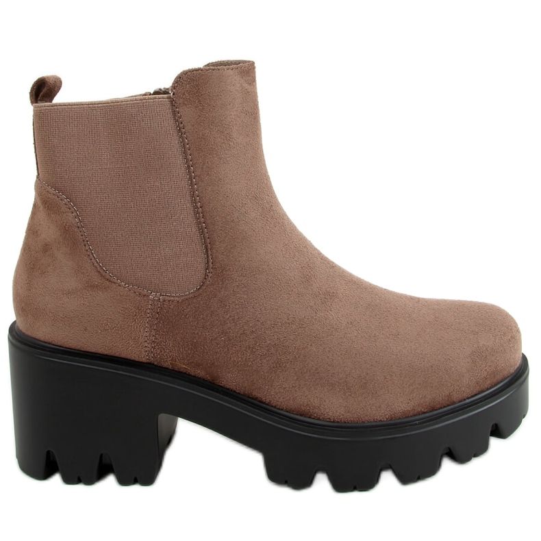 Chelsea Boots mit dicker Sohle dunkelbeige CH19201 Khaki