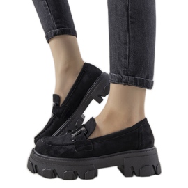 Schwarze Loafer auf hoher Perla-Sohle