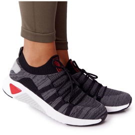 Frauen Sportschuhe Memory Foam Big Star HH274532 Dunkelgrau