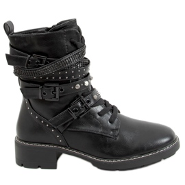 Schwarze Militärstiefel 688-204 Schwarz