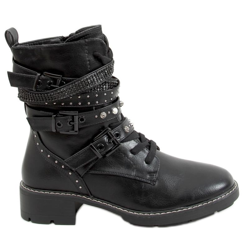 Schwarze Militärstiefel 688-204 Schwarz