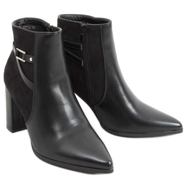 Schwarze Stiefel mit hohen Absätzen E9306 Schwarz