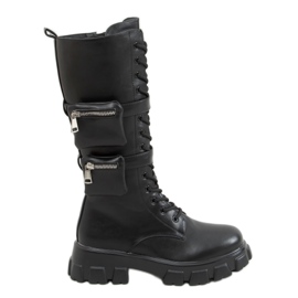 RXJ100 Schwarze Stiefel mit Taschen