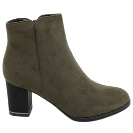 Grüne Stiefel mit niedrigem Absatz KL-718 Grün