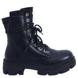 Schnürstiefel schwarz RQ379 Schwarz