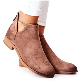 Vinceza Warme Stiefel aus Wildleder für Damen Beige Joaliene