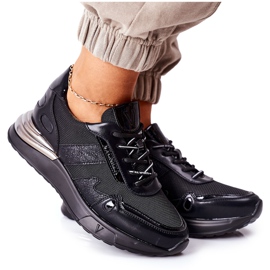 Vinceza Damen Sportschuhe Sneakers Schwarz Manitoba