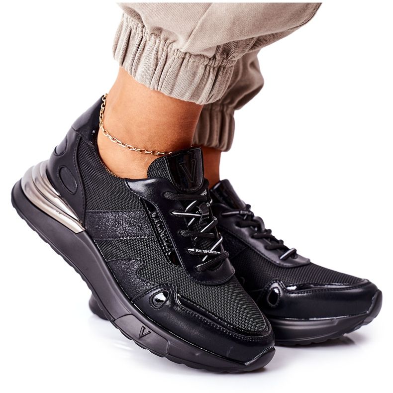 Vinceza Damen Sportschuhe Sneakers Schwarz Manitoba