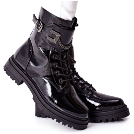 S.Barski Damen Warme Stiefel Workers Schwarz Vanquish