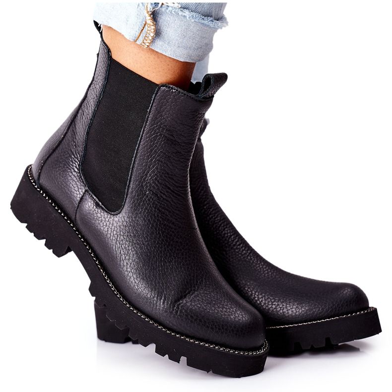 S.Barski Damen Schwarz Warme Stiefel Jodhpur Stiefel Roulette