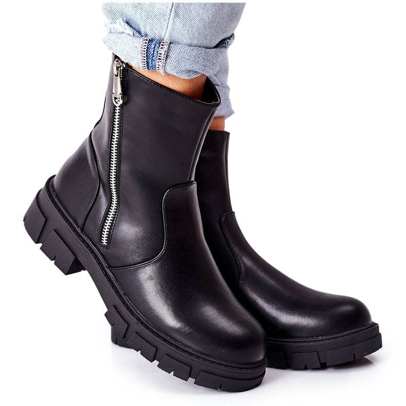 S.Barski Stylische Damen S. Barski Black Gles Stiefel schwarz