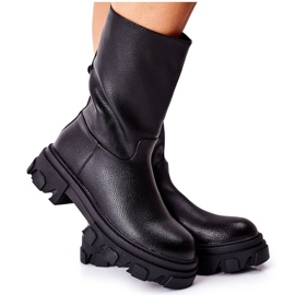 S.Barski Hohe Stiefel auf schwarzem Loren Traper