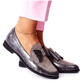 Damen Brogues Maciejka Lackierte Loafer Grau 04099-03 / 00-1