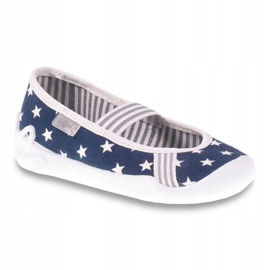 Befado Kinderschuhe 193Y065 weiß marineblau grau