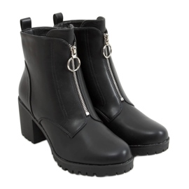 Schwarze Stiefel mit hohen Absätzen BH-50 Black Pu