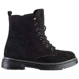 SHELOVET Warme Wildleder-Trapper schwarz