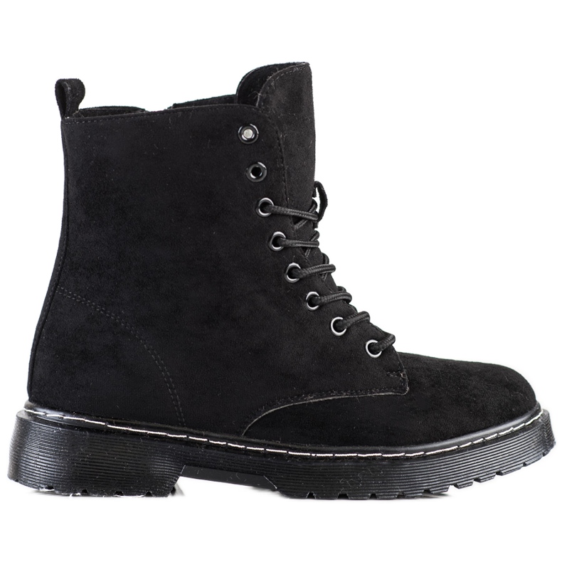 SHELOVET Warme Wildleder-Trapper schwarz