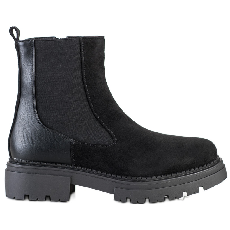 Evento Plateaustiefeletten aus Wildleder schwarz