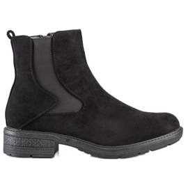 SHELOVET Schwarze Wildlederstiefel