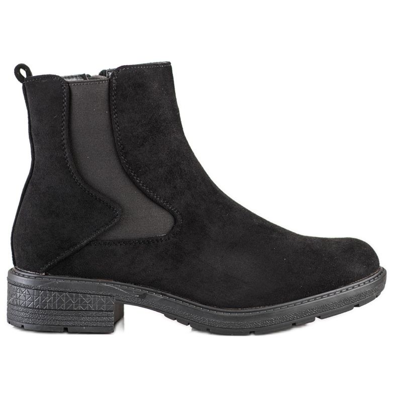 SHELOVET Schwarze Wildlederstiefel