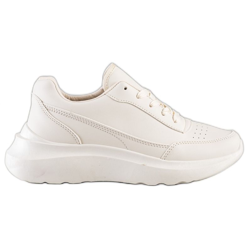 Ideal Shoes Bequeme Sneakers aus Öko-Leder beige