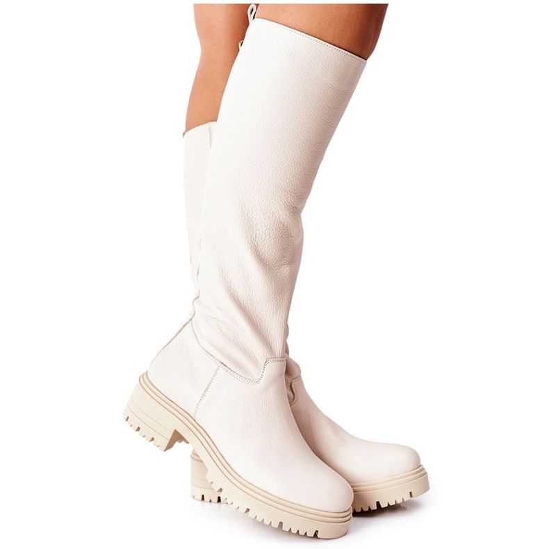 Lederstiefel beige Nicole 2685