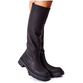 S.Barski Hohe Stiefel für Damen Schwarz Whats Going On