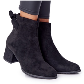 PJ1 Schwarze warme Stiefel für Damen mit Absatz Kayla