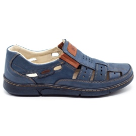 Olivier Durchbrochene 601 Herrenschuhe für den Sommer marineblau