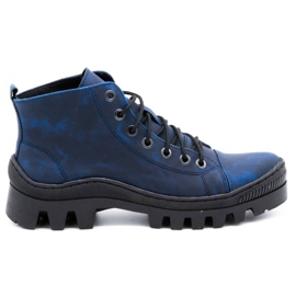 Polbut Leder Damenstiefel D1 blau
