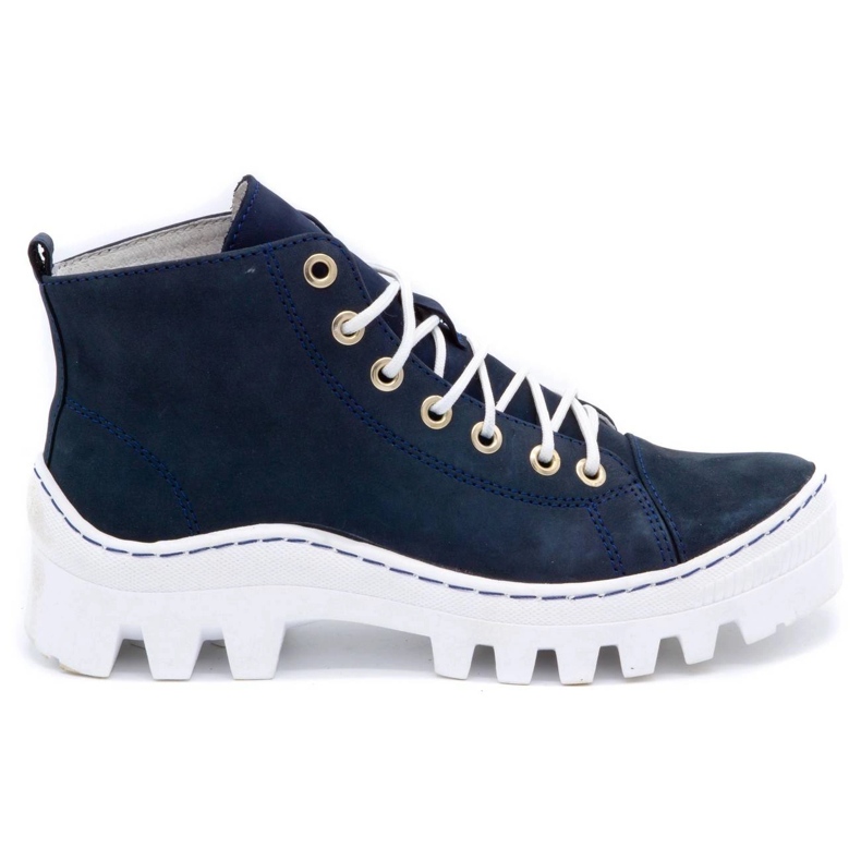 Polbut Leder Damenstiefel D1 marineblau